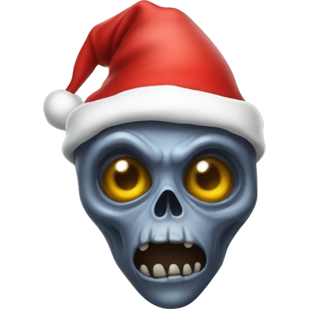 Dead alien in a Santa hat emoji