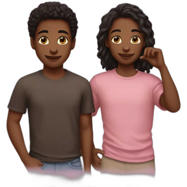 2 young black friends emoji