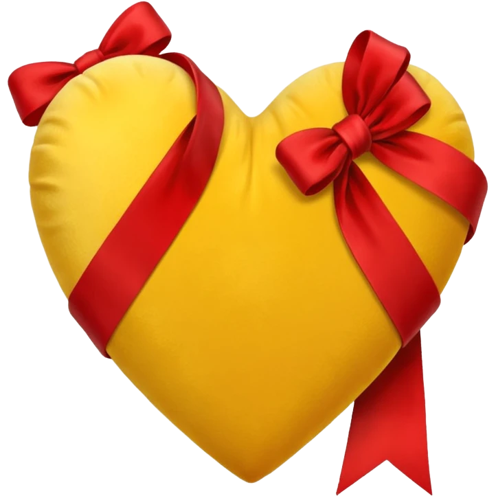 yellow heart with a velvet ribbon emoji