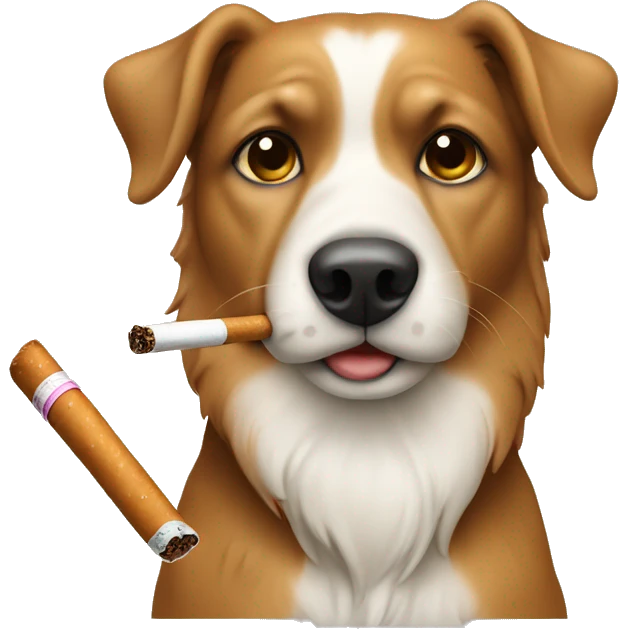 Hond met sigaret emoji