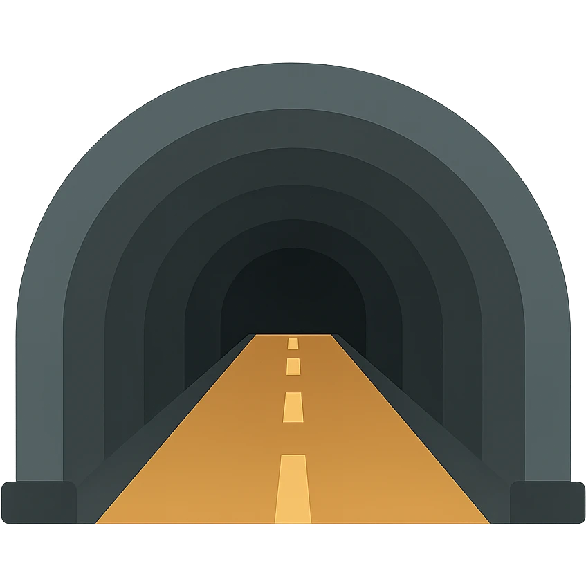 Flat design style tunnel emoji