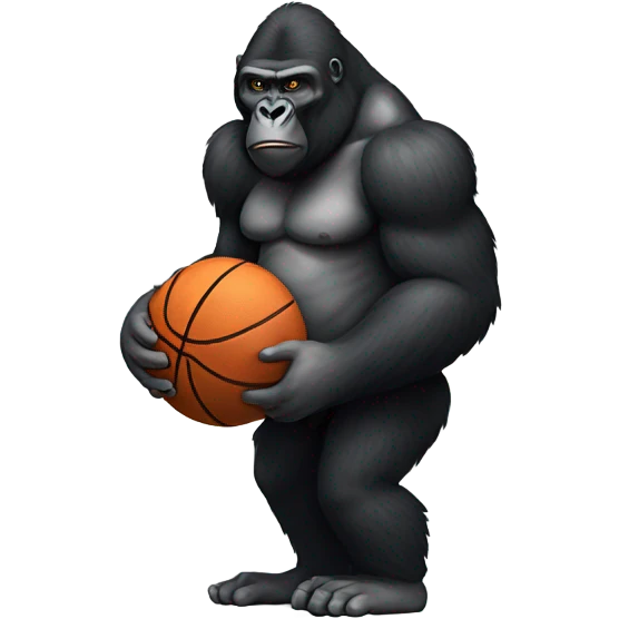 Gorilla with a basketball emoji