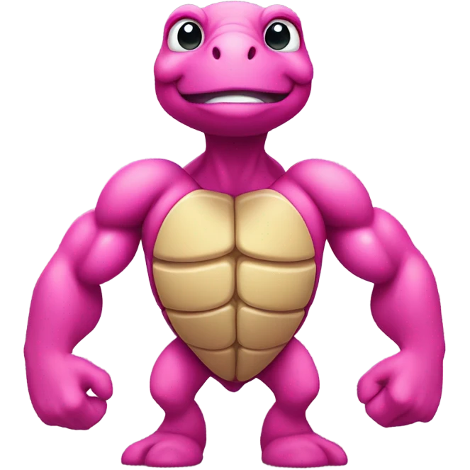 Muscular turtle hot pink emoji