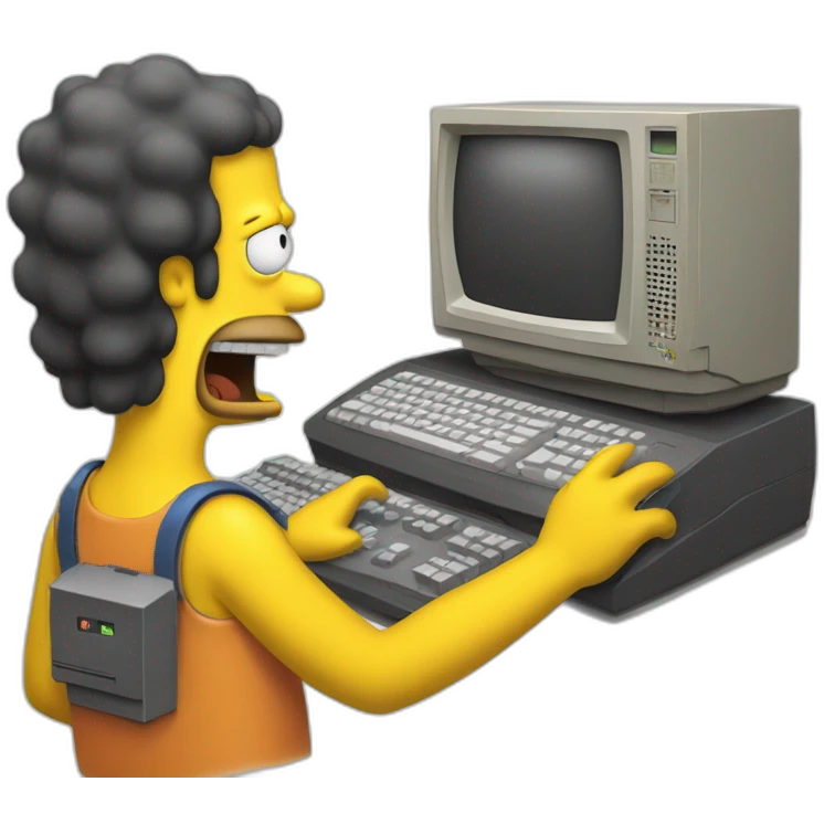 homer simson with a computeur emoji