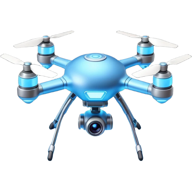 space explorer drone object icon, small futuristic drone with camera lens, glowing blue lights, sci-fi metal body, antenna details, 3D cartoon, mobile game icon style, centered, clean background, soft shadow, no text, no watermark
 
 emoji