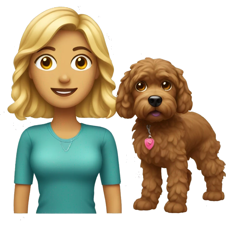 Women with cockapoo dog emoji