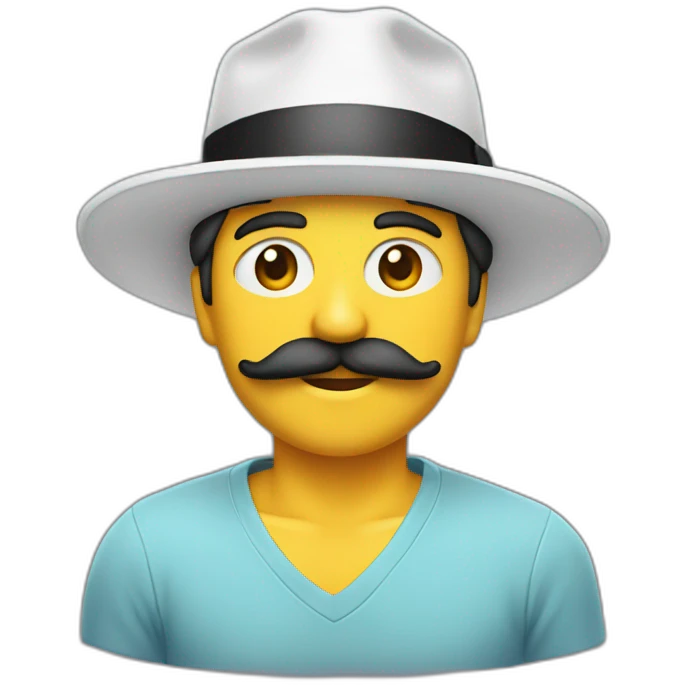 a person with a white shef hat and mushtash emoji
