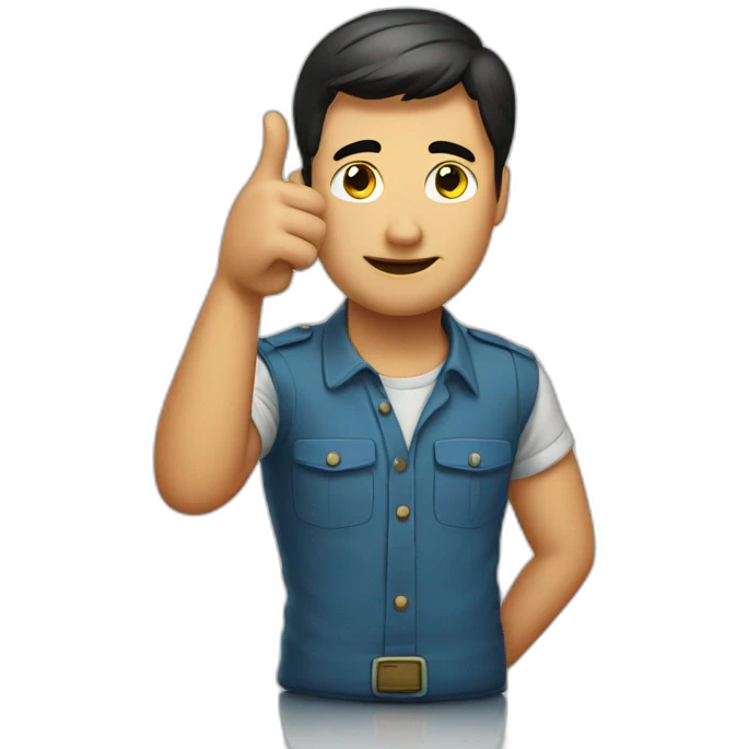 A man closes one eye thumb up emoji