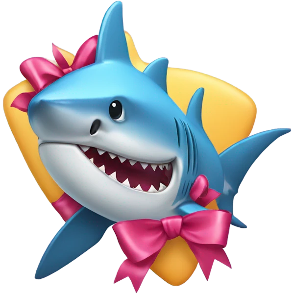 shark with an bow on top of the head emoji