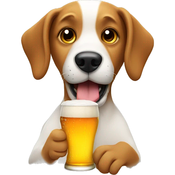 dog drinking beer emoji