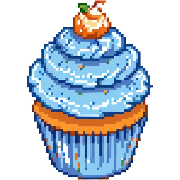 cupcake with blue icing emoji
