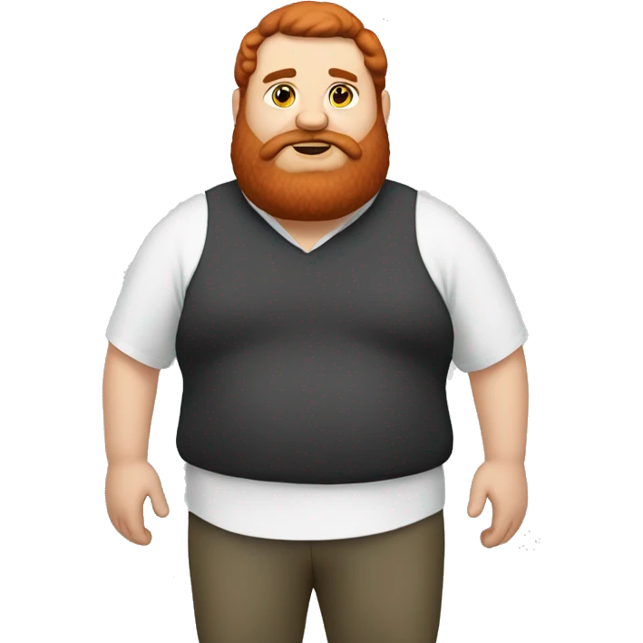 caseoh, man, very fat, 500lbs, red hair, long beard, full body emoji