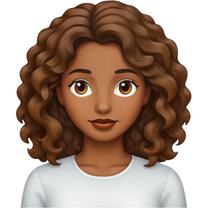 Morena con pelo ondulado emoji