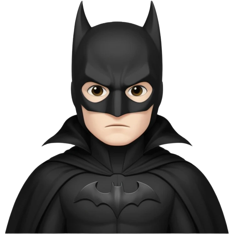 Dark Vigilante

Black suit, long cape, sharp bat-like mask, perched with brooding stance emoji