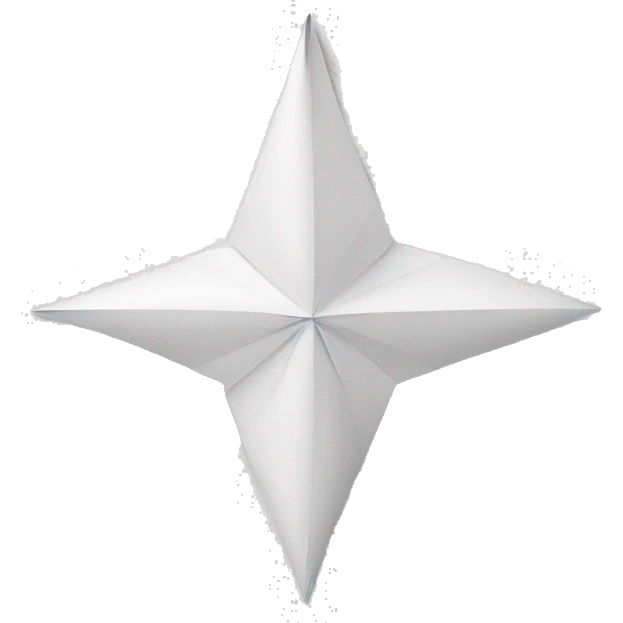 Paper made Christmas star white emoji