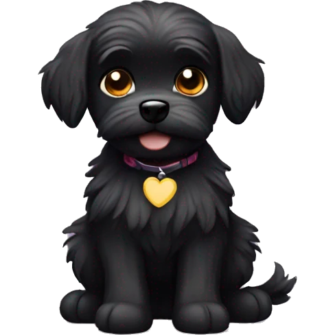 hugs black maltese dog  emoji