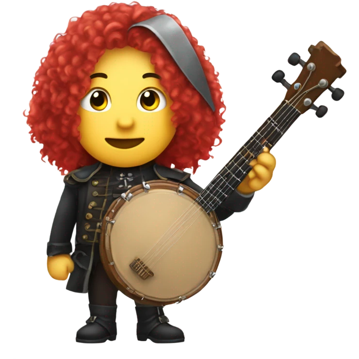 Vivaldi standing chibi banjo Red wig emoji