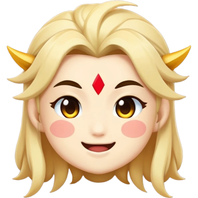 Paimon from Genshin Impact, emoji style, winking emoji