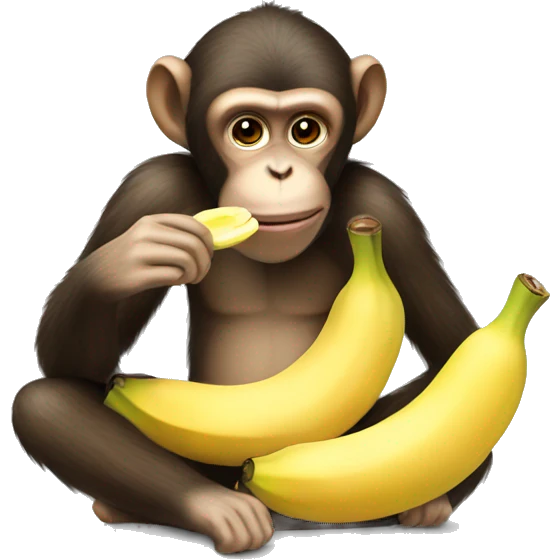 a monkey eats a banana emoji