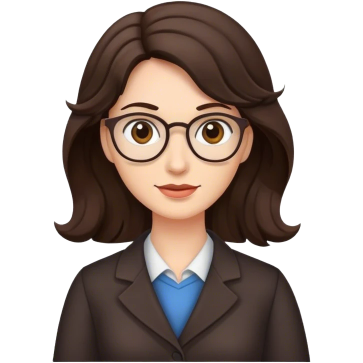 A wavy dark brown haired teacher emoji