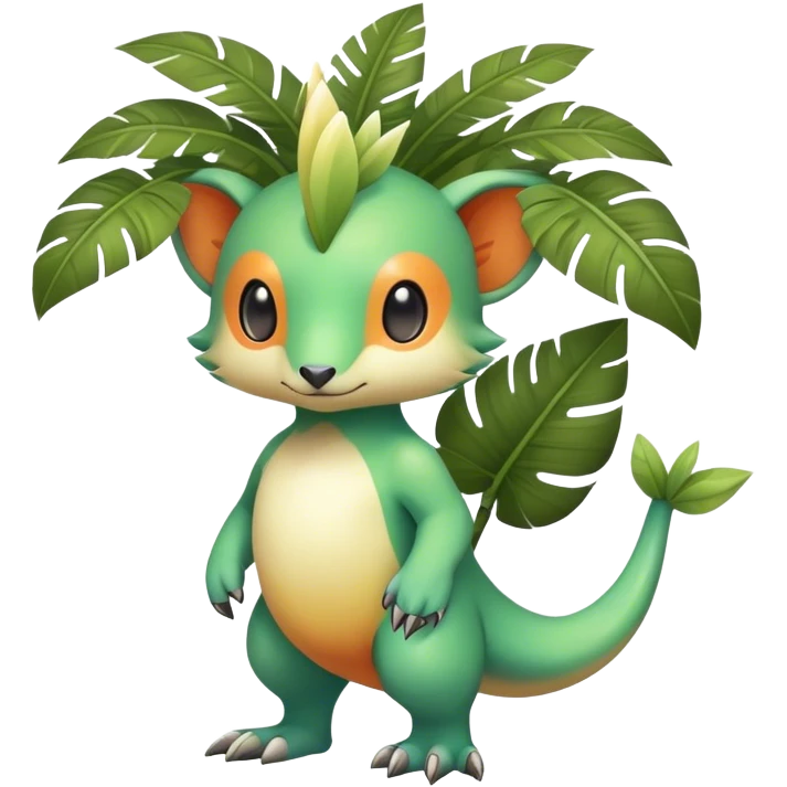 Cute cool fantasy tropical animal hybrid Fakemon full body emoji