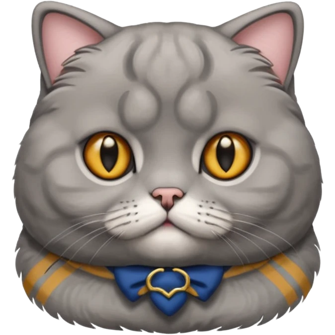 scottish fold cat grey with small ears emoji