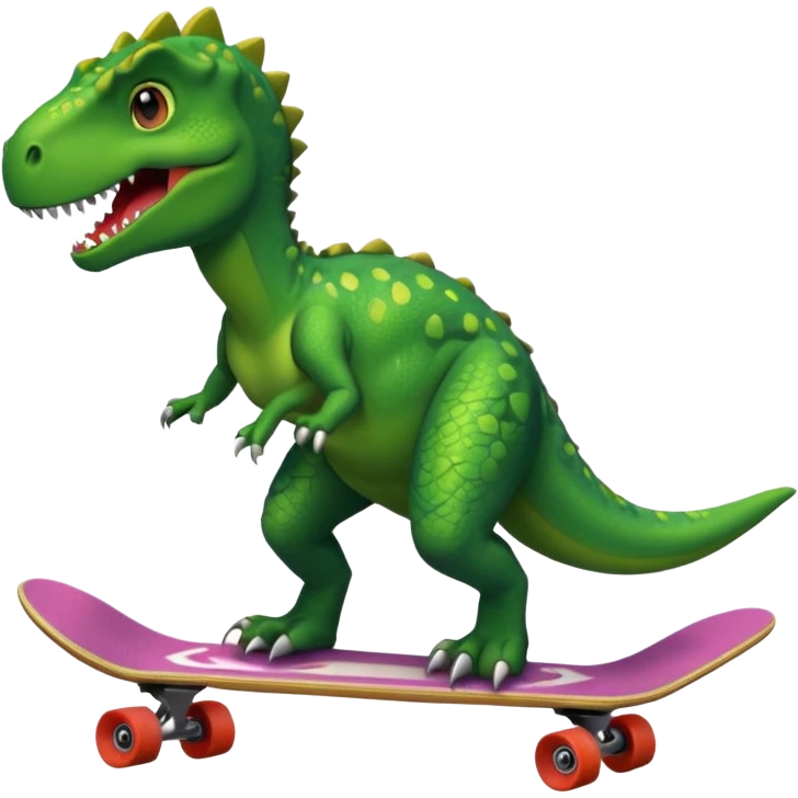 Dinosaur on a skateboard emoji