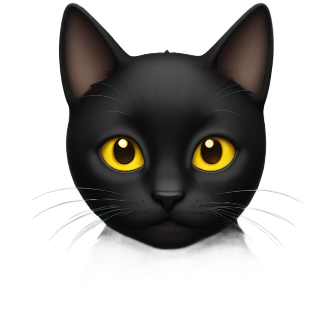 Black cat with yellow eyes emoji