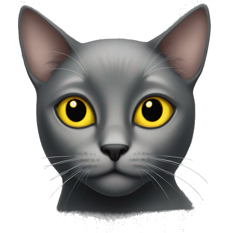 black cat with yellow eyes emoji