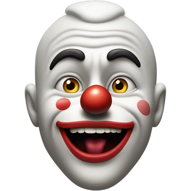 Cara con cara de payaso y una cremallera en la boca emoji