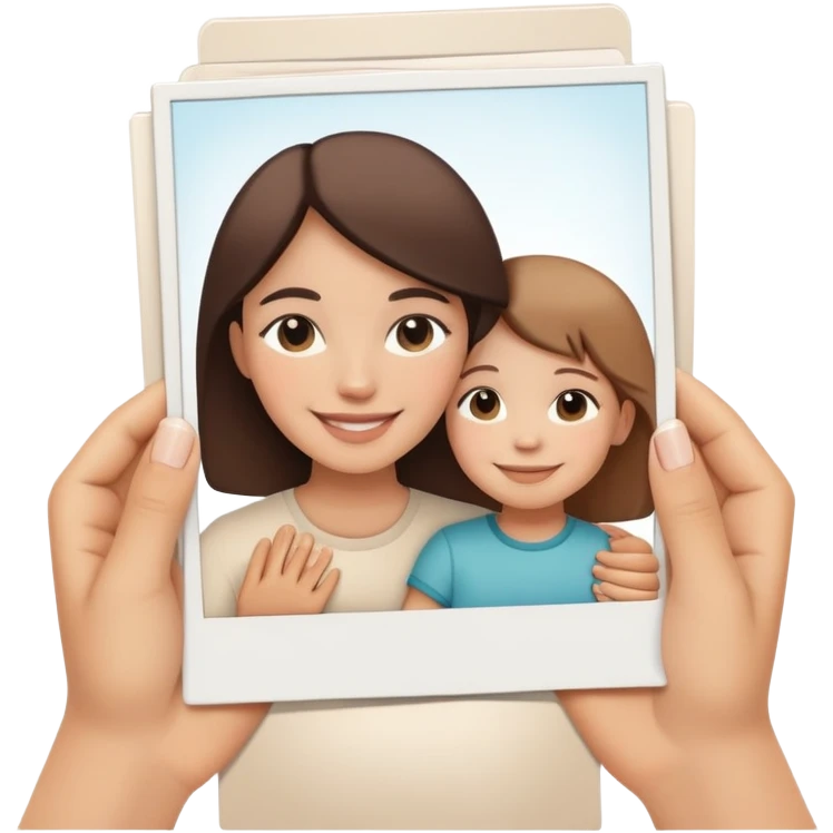 polaroid with mom and kid emoji