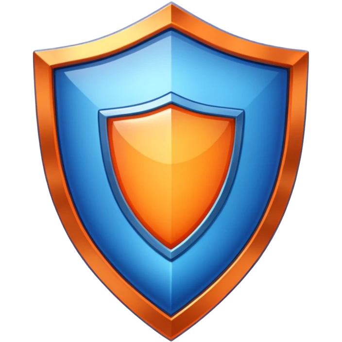 glitter blue and orange shield emoji
