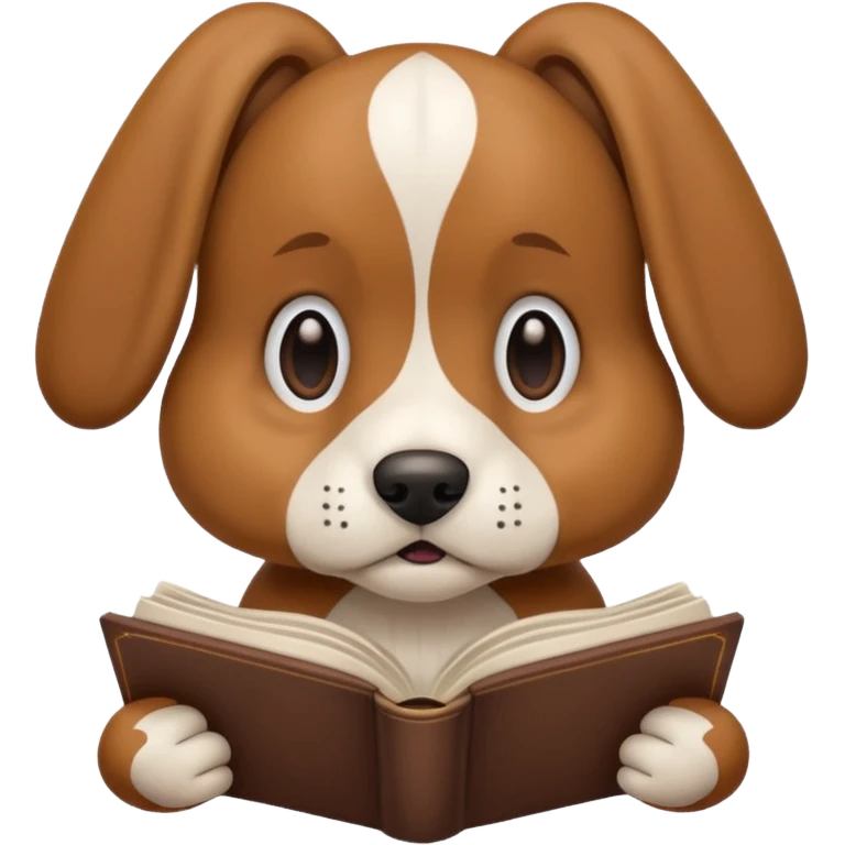 Reading book dog emoji