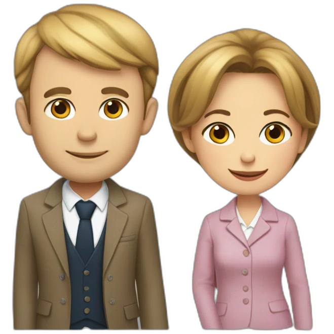 Macron et brigitte a l’ecole emoji