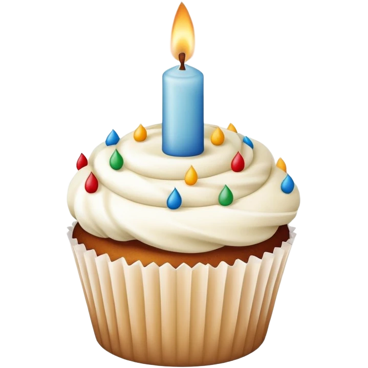 birthday cake icon but cup cake one candle make simple emoji