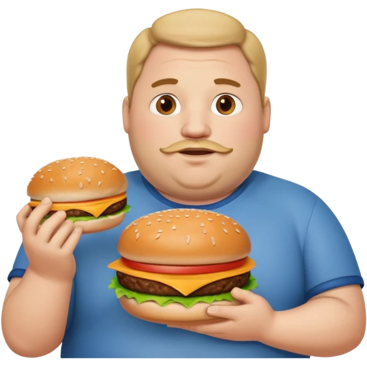 fat guy holding burger emoji