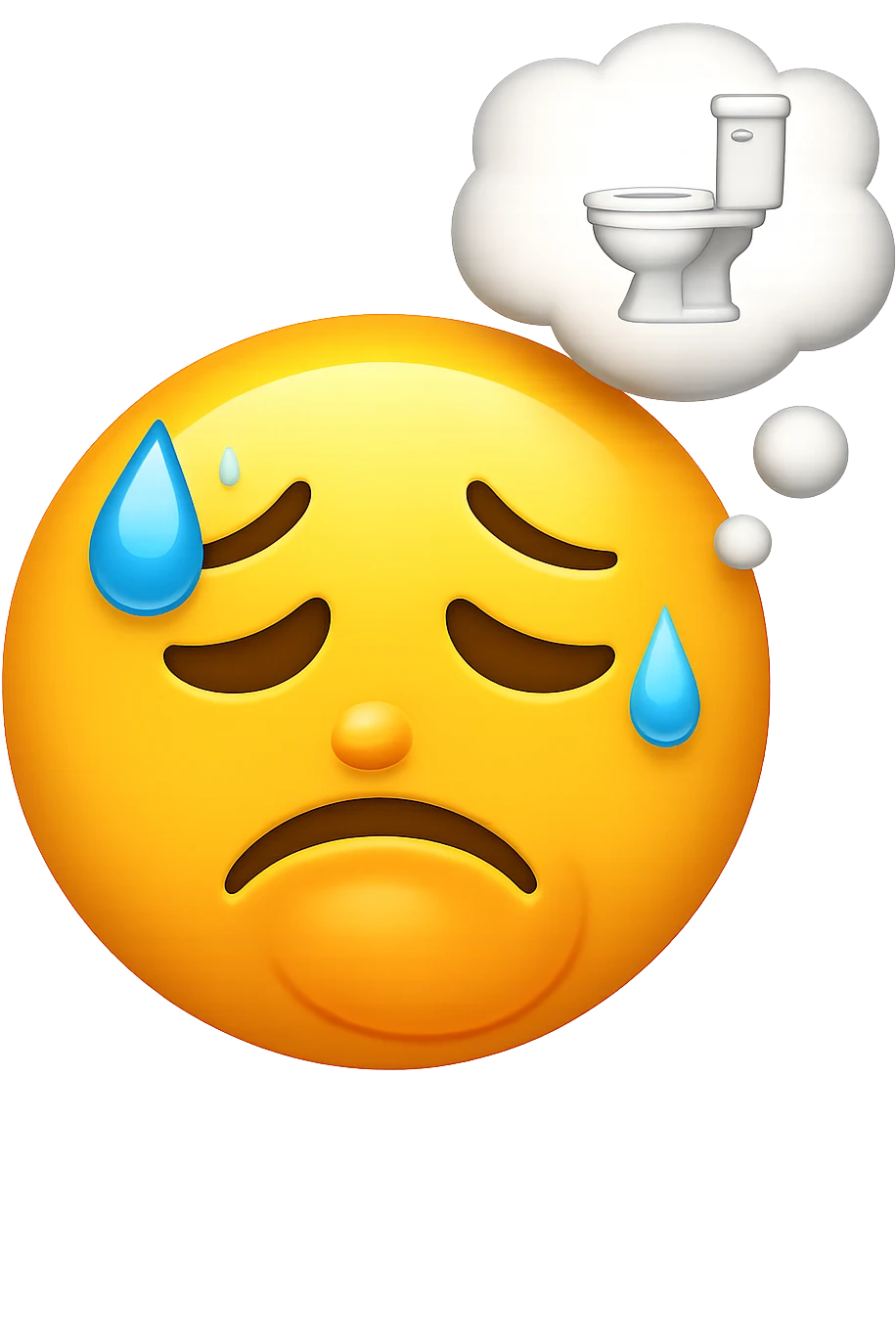 emoji stile iphone che riguarda l'argomento "stipsi/andrò al bagno oggi?", iperrealistico 4k emoji