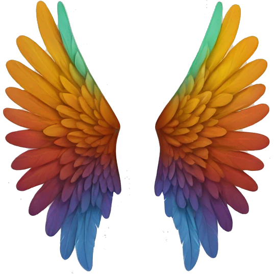 Two wings with colors emoji