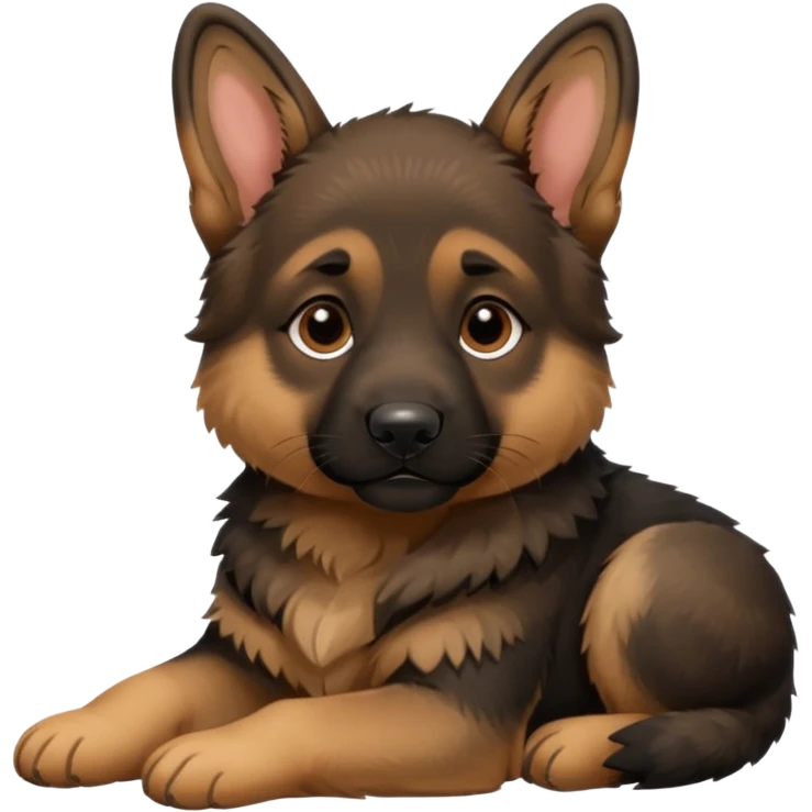 German shepherd puppy, sleepy emoji
