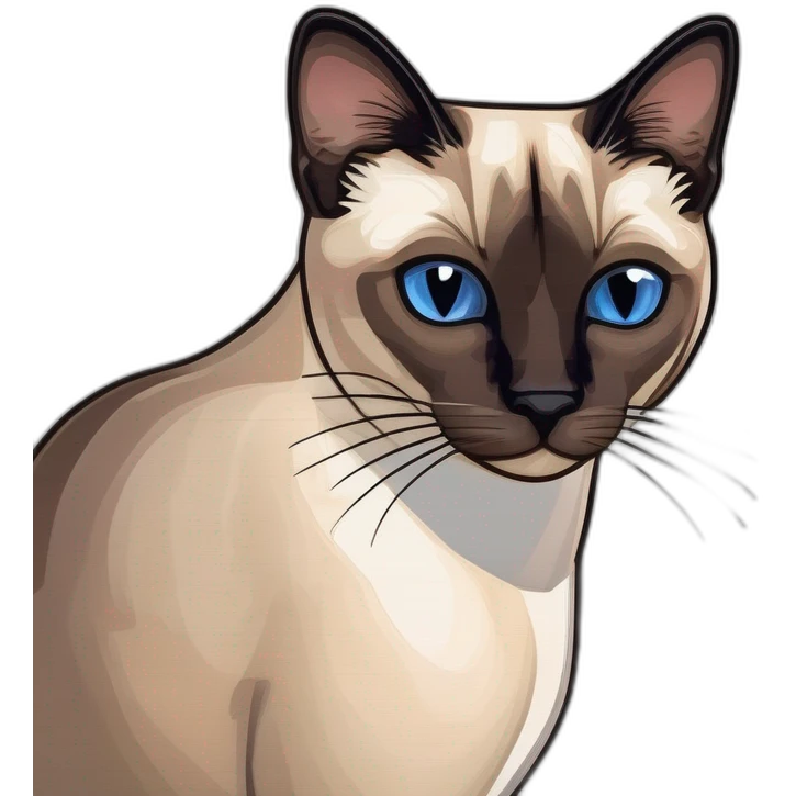 siamese cat with white ears emoji