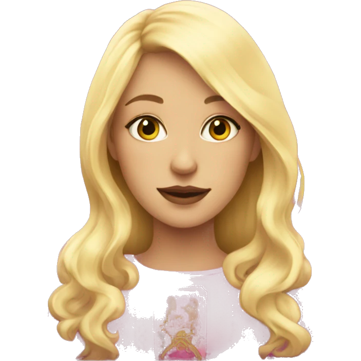 Blonde girl with pink tarot cards emoji