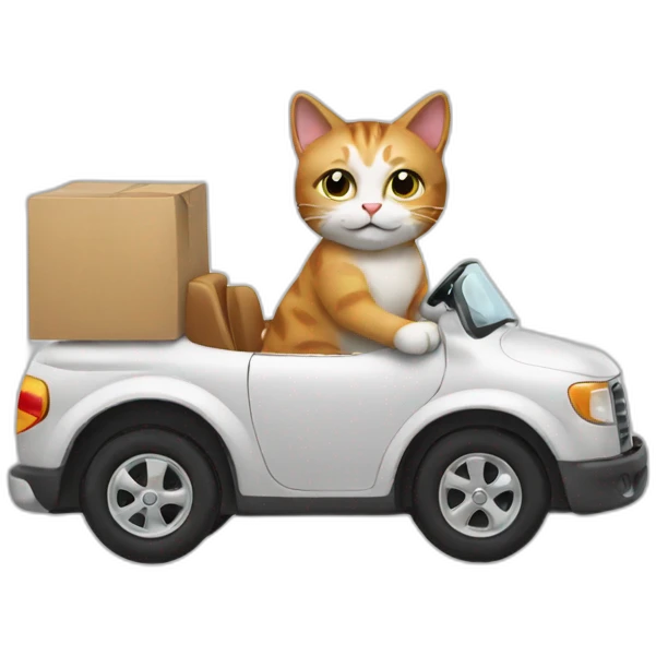 Cat driving emoji