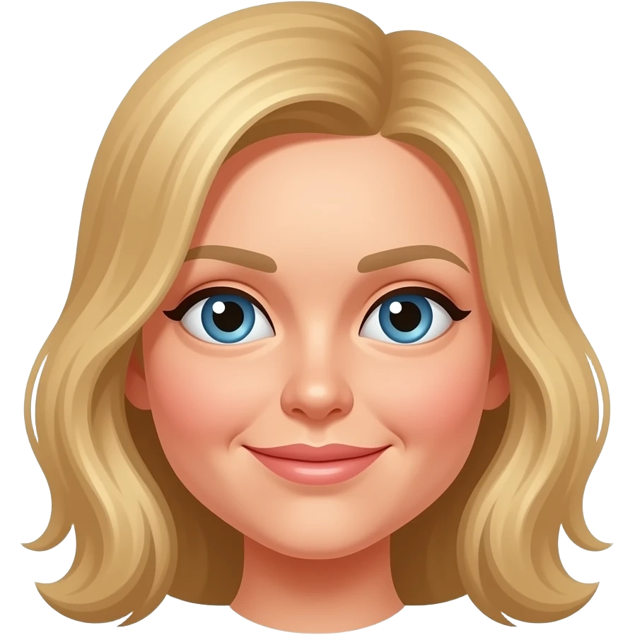 woman face with puffiness and blonde hair emoji