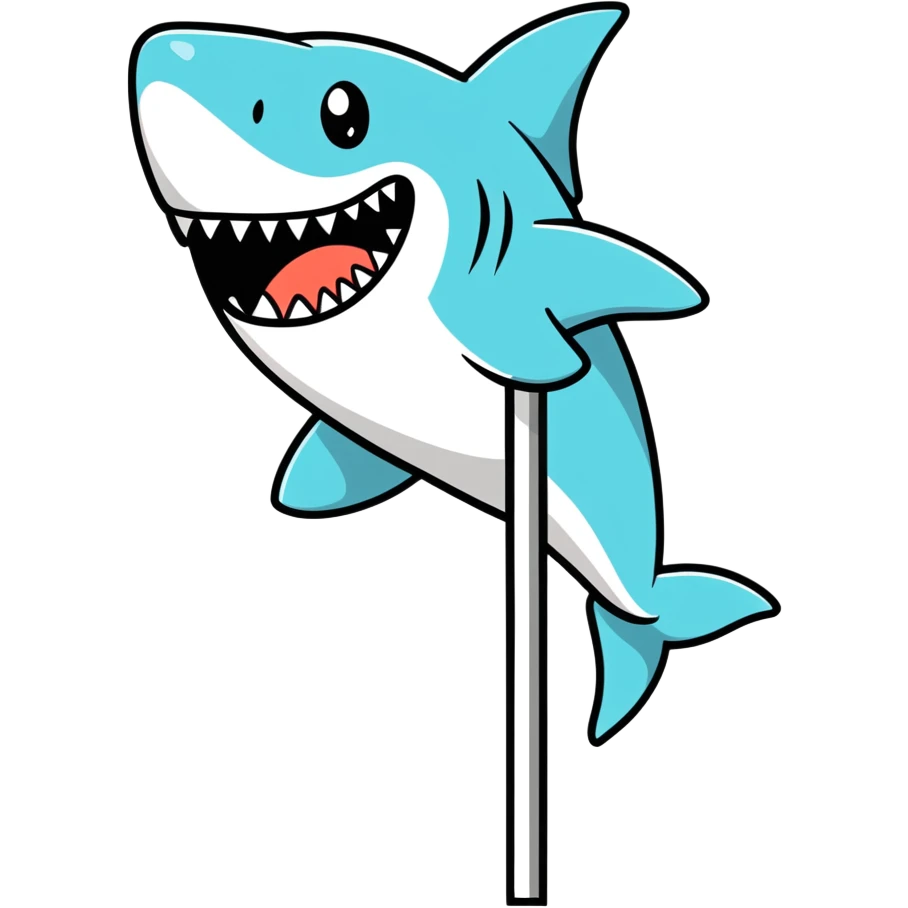 shark dancing on a pole with tongue out  emoji
