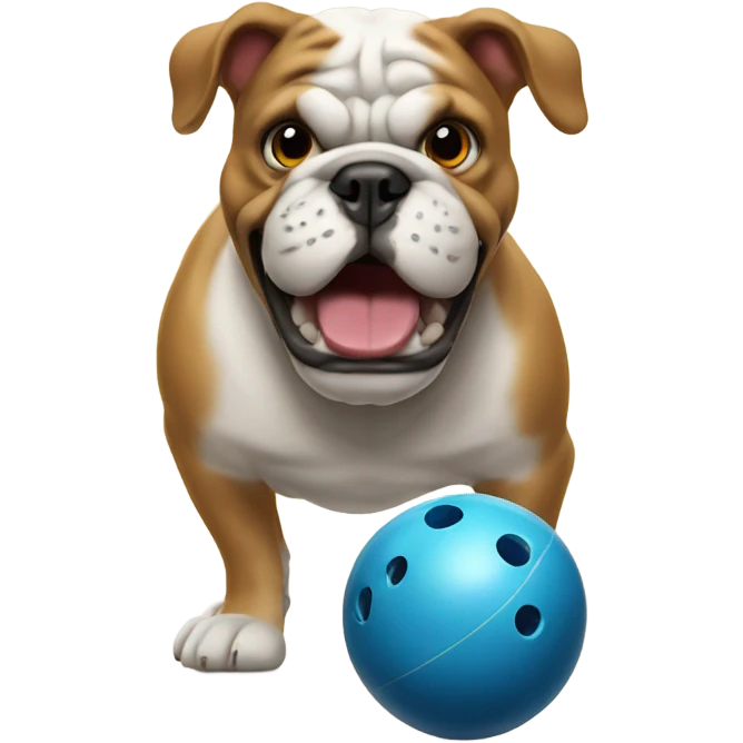 Bulldog bowling emoji