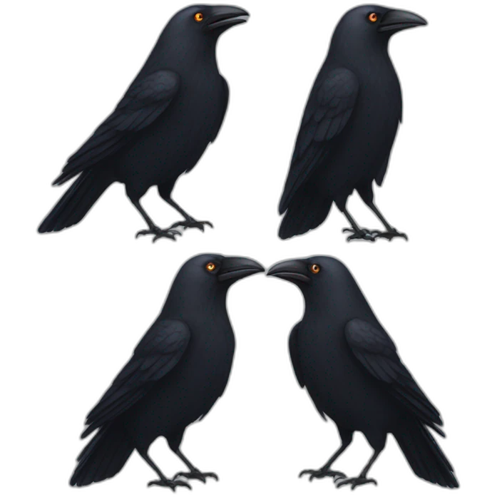 Three crows emoji