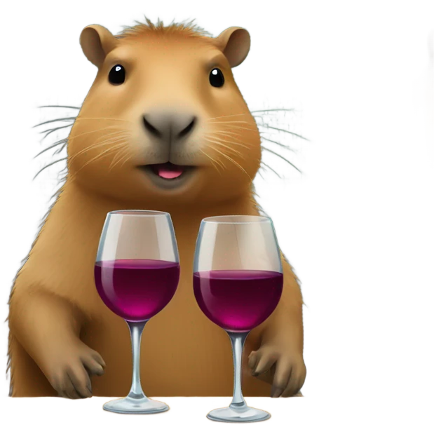 capybara drinking wine emoji
