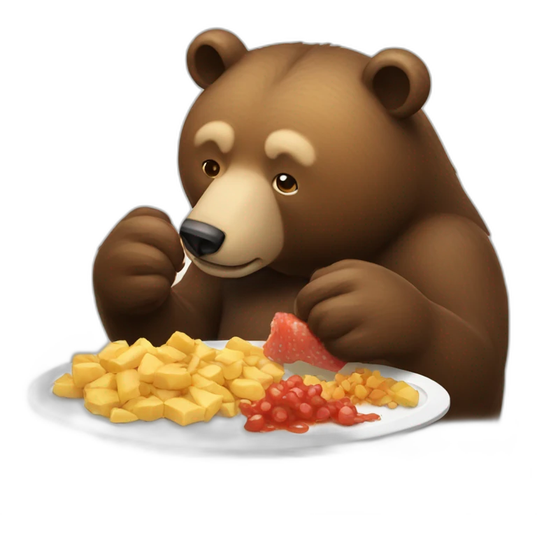 bear eating food emoji