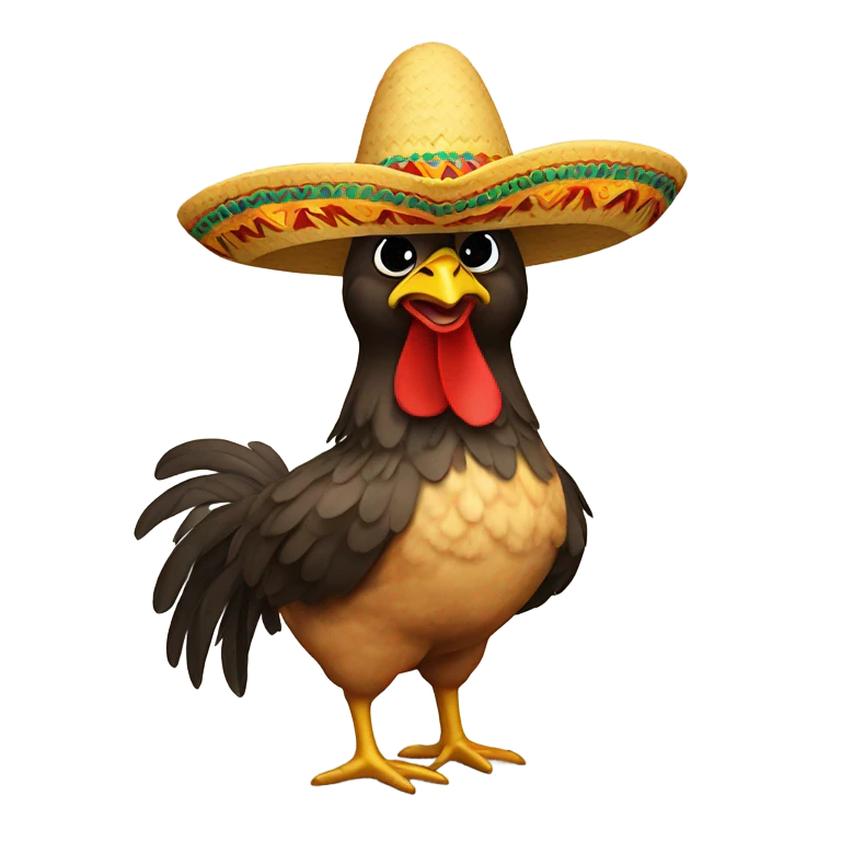 Chicken in a sombrero emoji