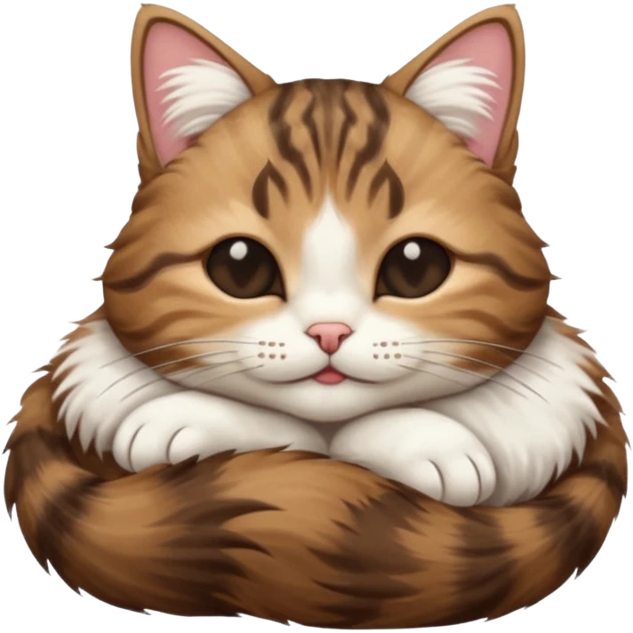 dark brown tabby and white cat upside down with eyes closed emoji